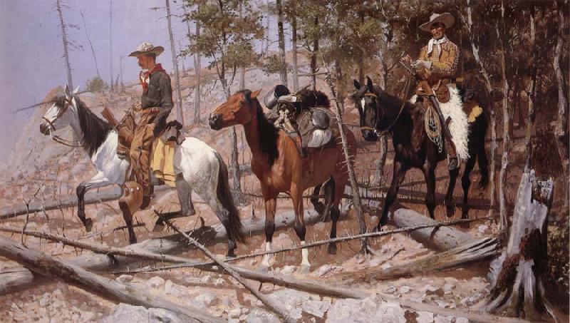 Frederic Remington Prospecting for Cattle Range France oil painting art